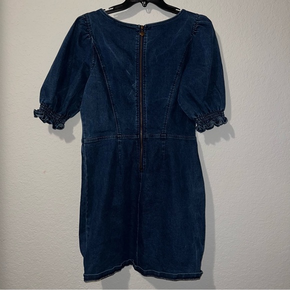 Betsey Johnson Women's Puff Short Sleeve Denim Mini Dress - Picture 7 of 8
